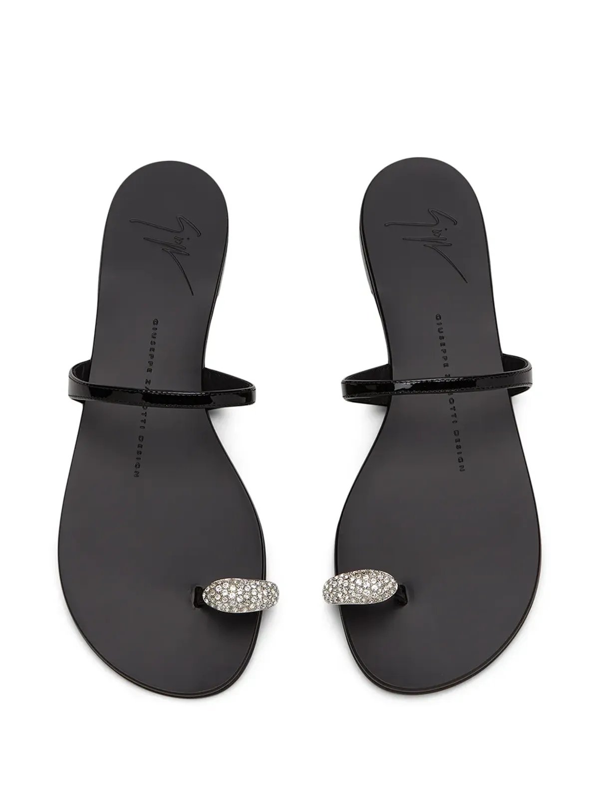 Giuseppe Zanotti リングクリスタル装飾サンダル - 画像3