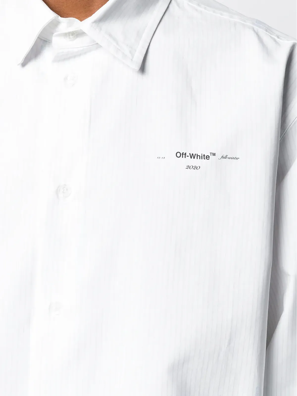 Off-White 花柄刺繍ストライプ オーバーサイズシャツ - 画像5