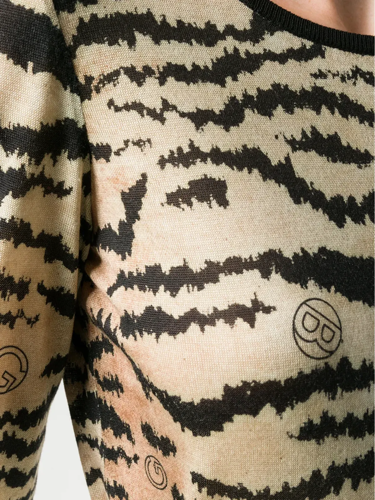 Giambattista Valli タイガープリント ニットセーター - 画像5