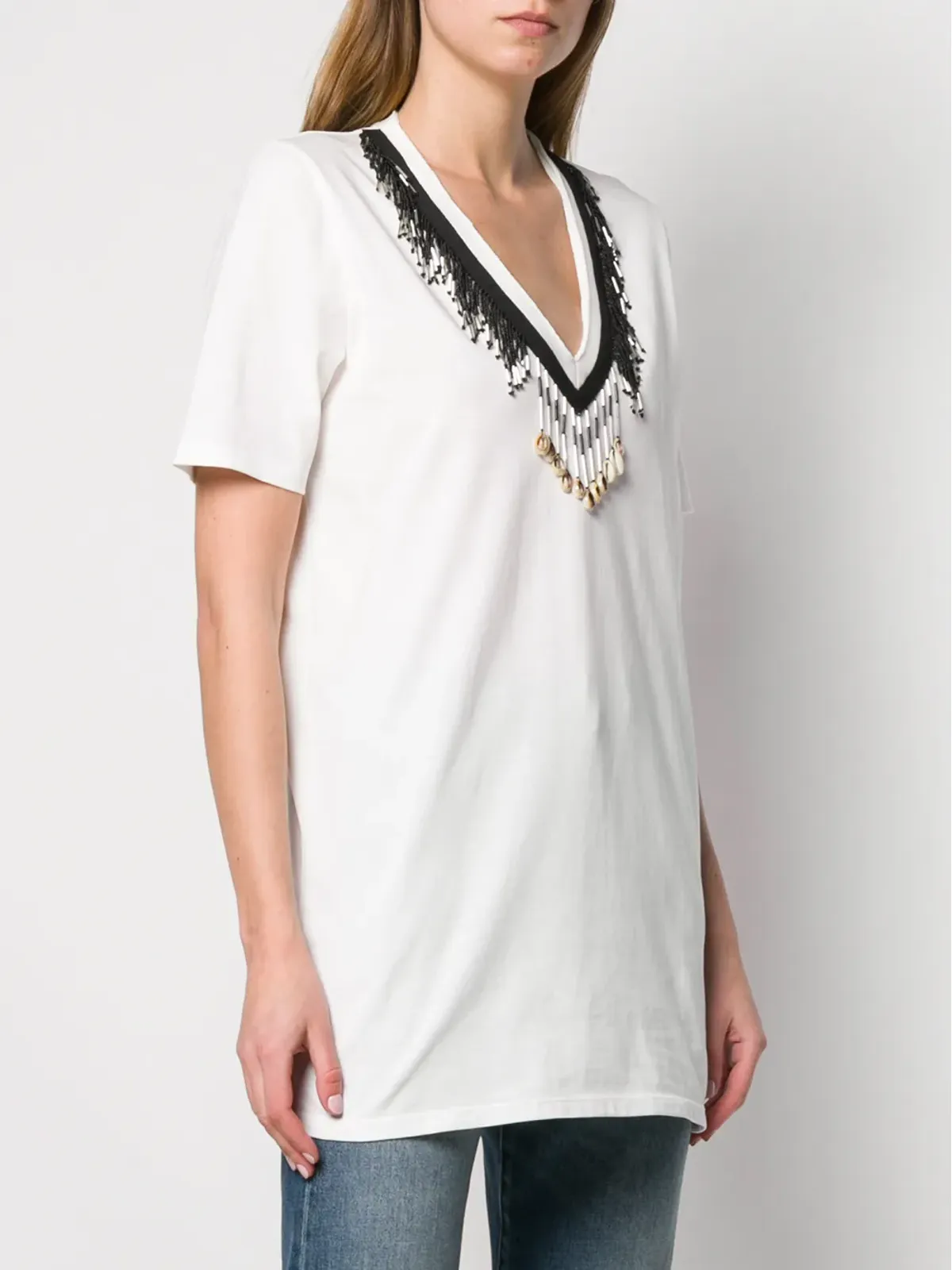Giacobino ビーズ装飾Tシャツ - 画像3