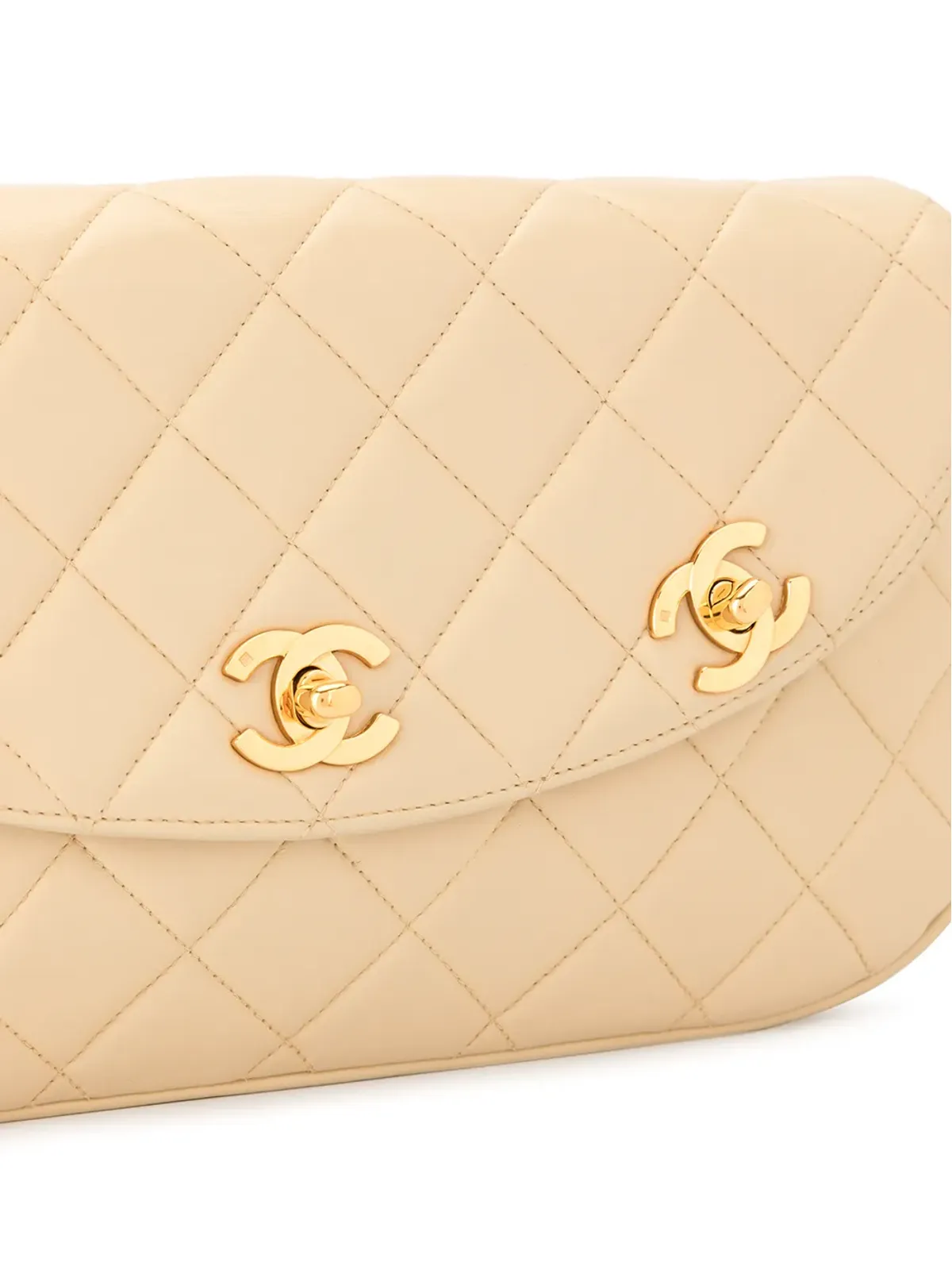 CHANEL Vintage CCキルテッドクラッチバッグ - ニュートラル - 画像4