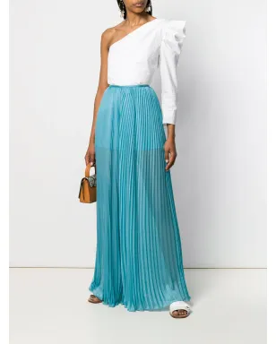 Alberta Ferretti プリーツ加工のワイドレッグパンツ - ブルー - サムネイル2