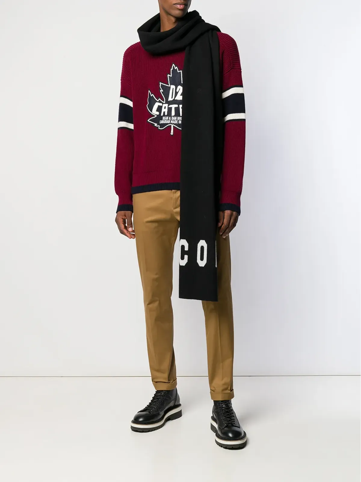 DSQUARED2 アイコンプリントスカーフ - ブラック - 画像2