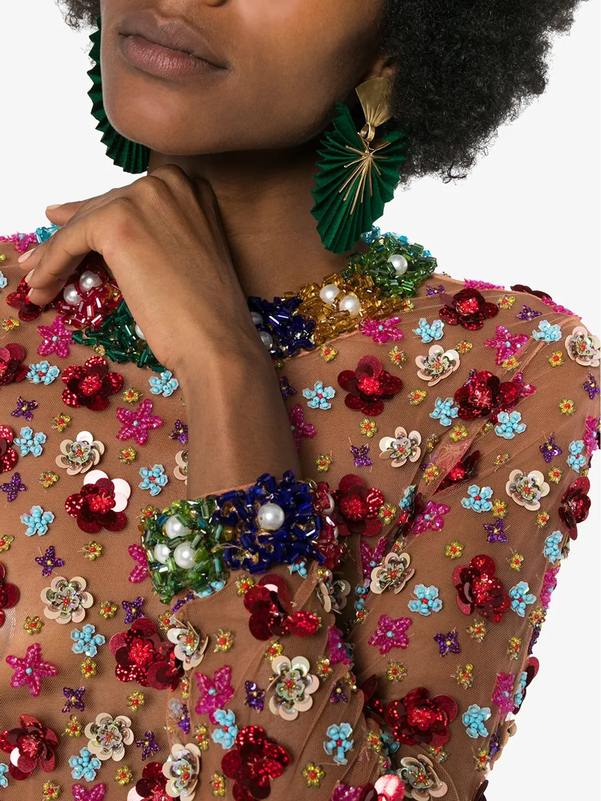 Ashish beaded floral top - MULTI - 画像5