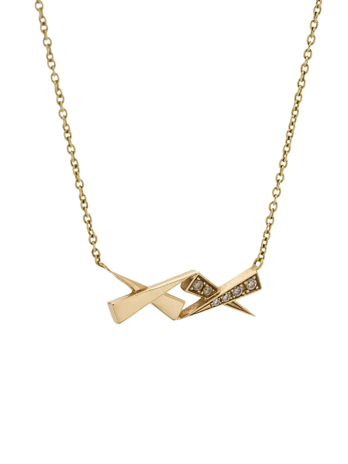 Daou 18kt イエローゴールド Kisses ダイヤモンド ネックレス - 画像3