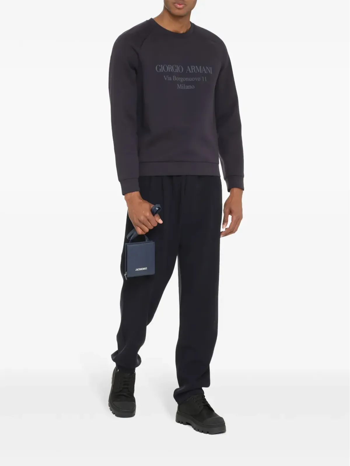 Giorgio Armani ロゴプリント コットンブレンド スウェットシャツ - 画像2