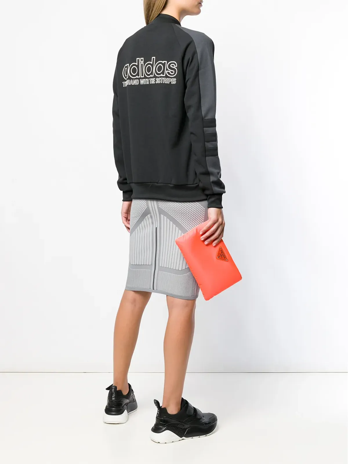 adidas ストライプディテール トラックジャケット ブラック - 画像2