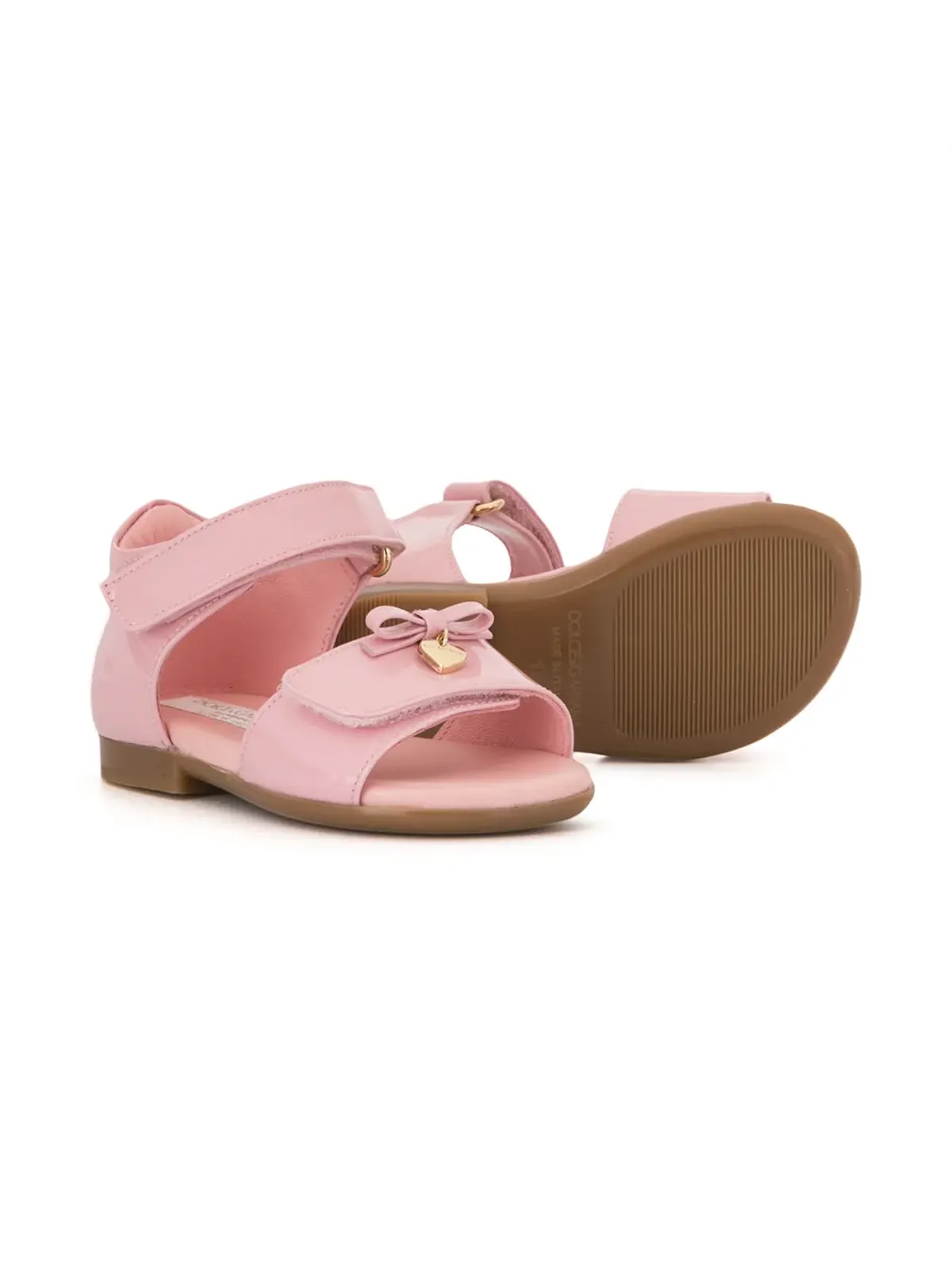 Dolce & Gabbana Kids Tストラップ ボウサンダル - ピンク - 画像2