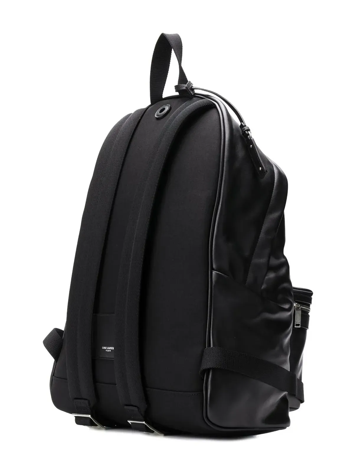 Saint Laurent レザー風ロゴバックパック ブラック - 画像5