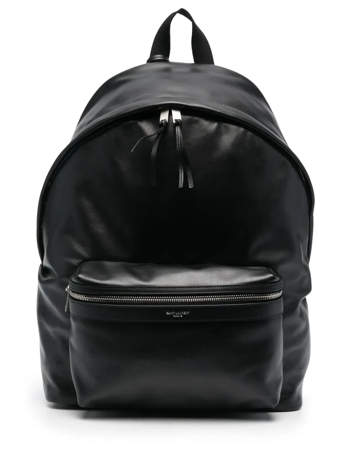 Saint Laurent レザー風ロゴバックパック ブラック - 画像2