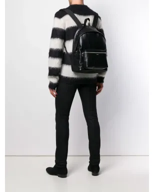 Saint Laurent レザー風ロゴバックパック ブラック - サムネイル3