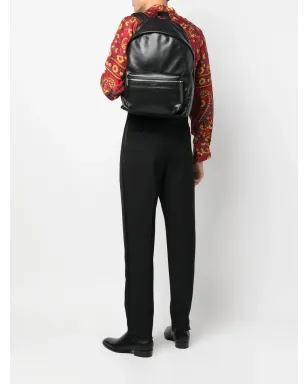 Saint Laurent レザー風ロゴバックパック ブラック - サムネイル4