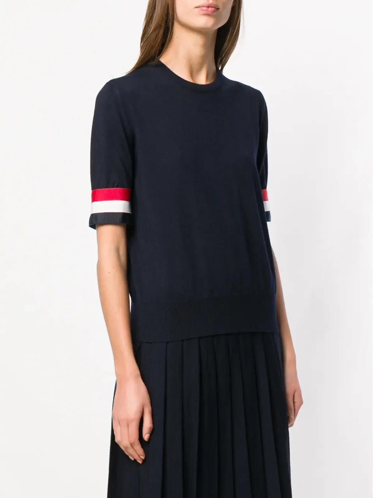 Thom Browne RWBカフ フィンメリノTシャツ - ブルー - 画像5