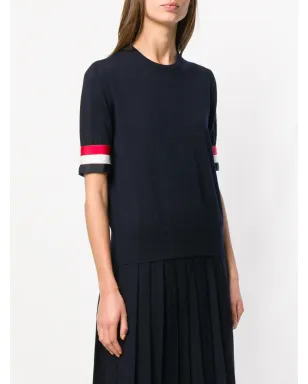 Thom Browne RWBカフ フィンメリノTシャツ - ブルー - サムネイル5