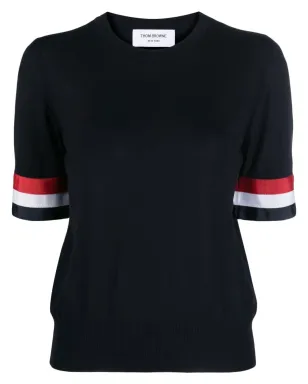Thom Browne RWBカフ フィンメリノTシャツ - ブルー - サムネイル2