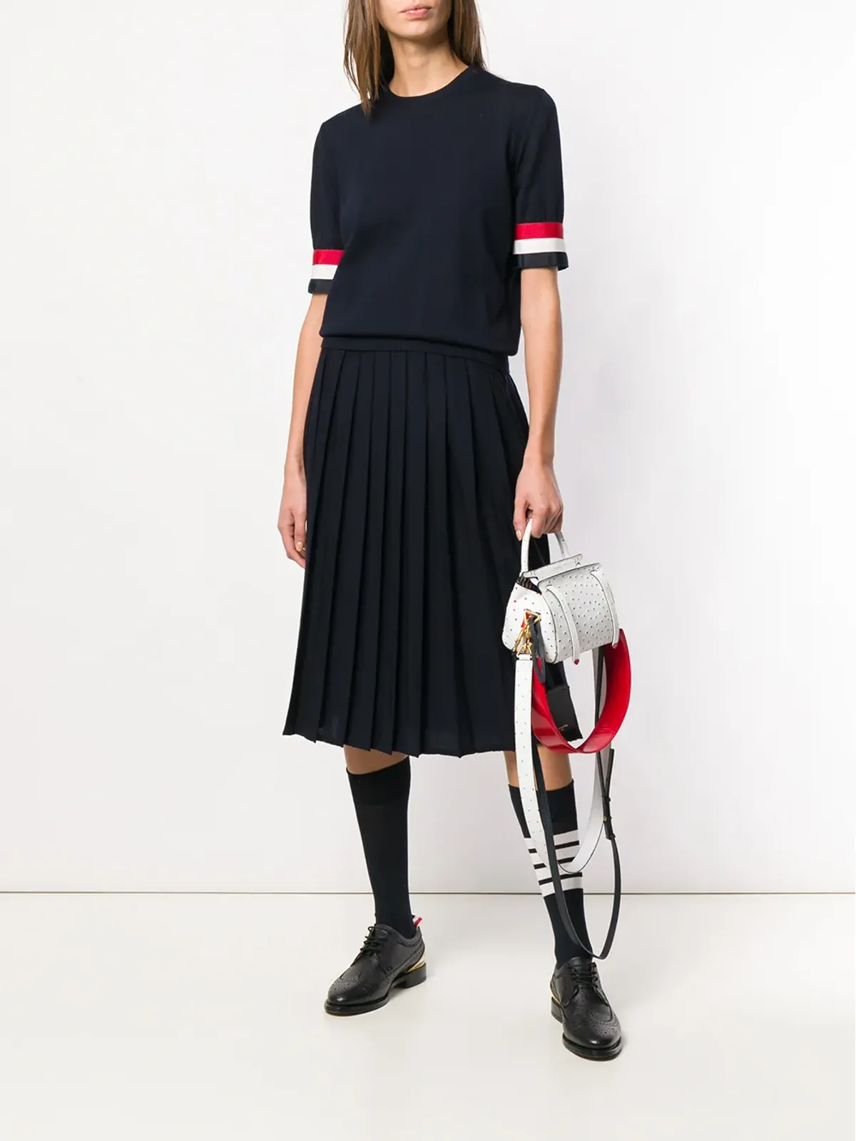 Thom Browne RWBカフ フィンメリノTシャツ - ブルー - 画像3