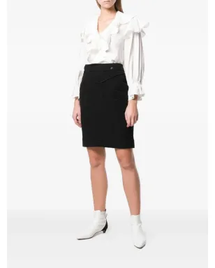CHANEL Pre-Owned クロスストラップディテール フィットスカート - サムネイル3