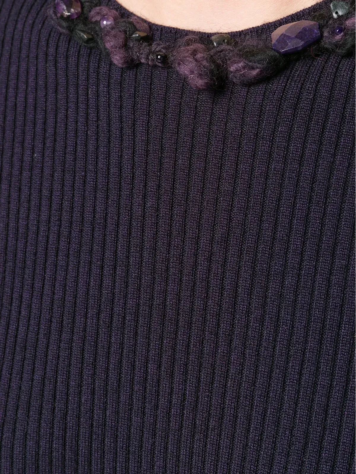CHANEL ビンテージ 宝石装飾セーター - パープル - 画像5