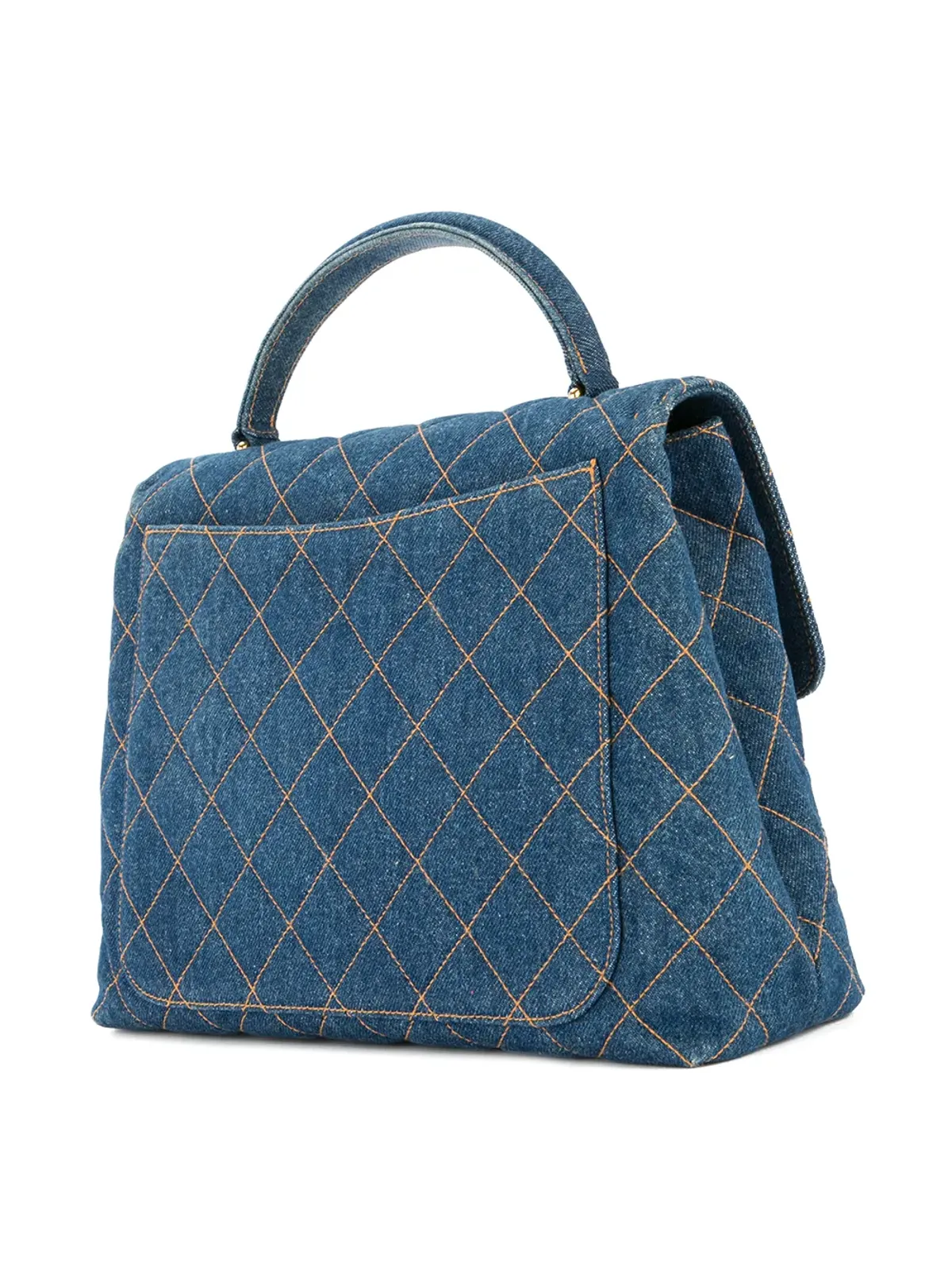 CHANEL ビンテージ ダイヤモンドキルト デニム トートバッグ - ブルー - 画像3