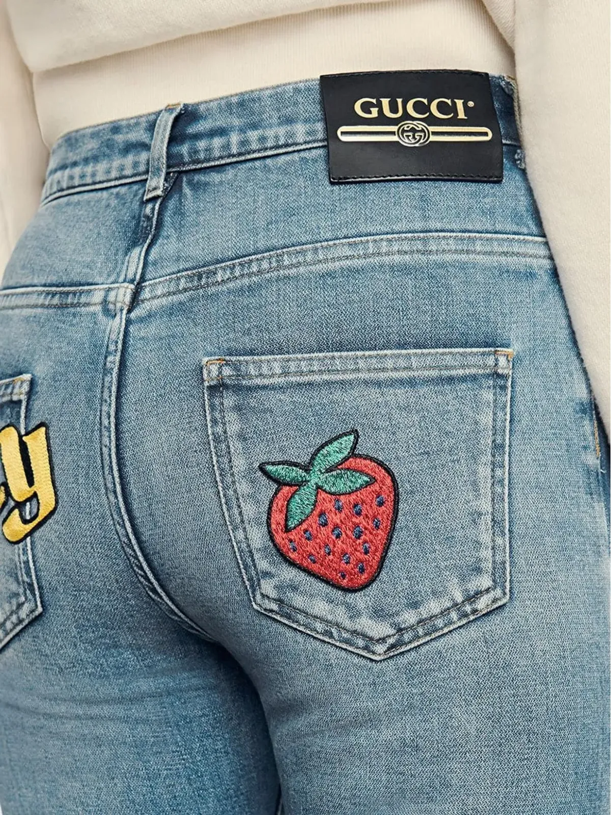 Gucci ロゴプリントデニムジーンズ - 画像5