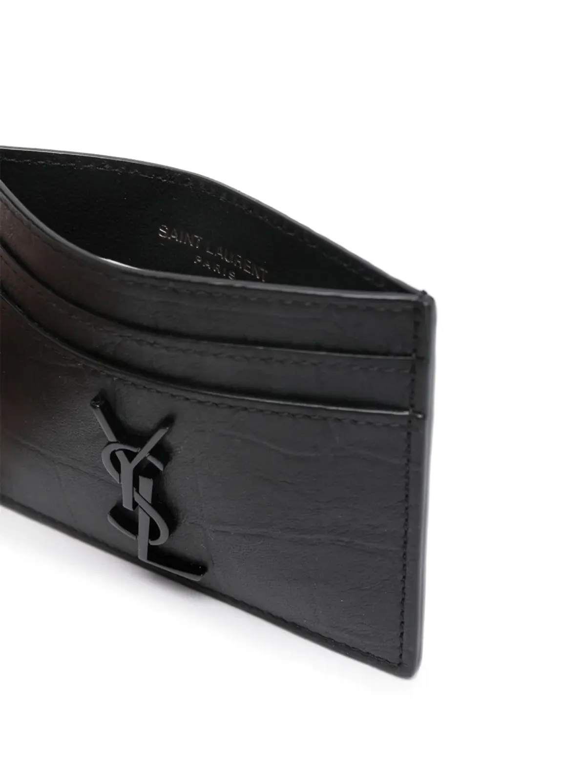 Saint Laurent モノグラム ロゴプレート カードホルダー - Black - 画像3