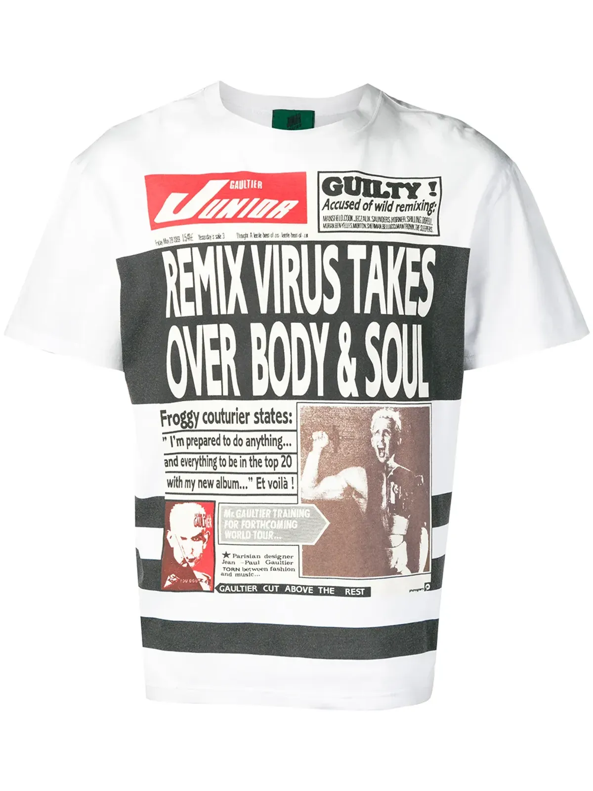 Jean Paul Gaultier Pre-Owned newspaper print T-shirt - White - 画像1