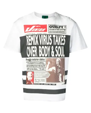 Jean Paul Gaultier Pre-Owned newspaper print T-shirt - White - サムネイル1