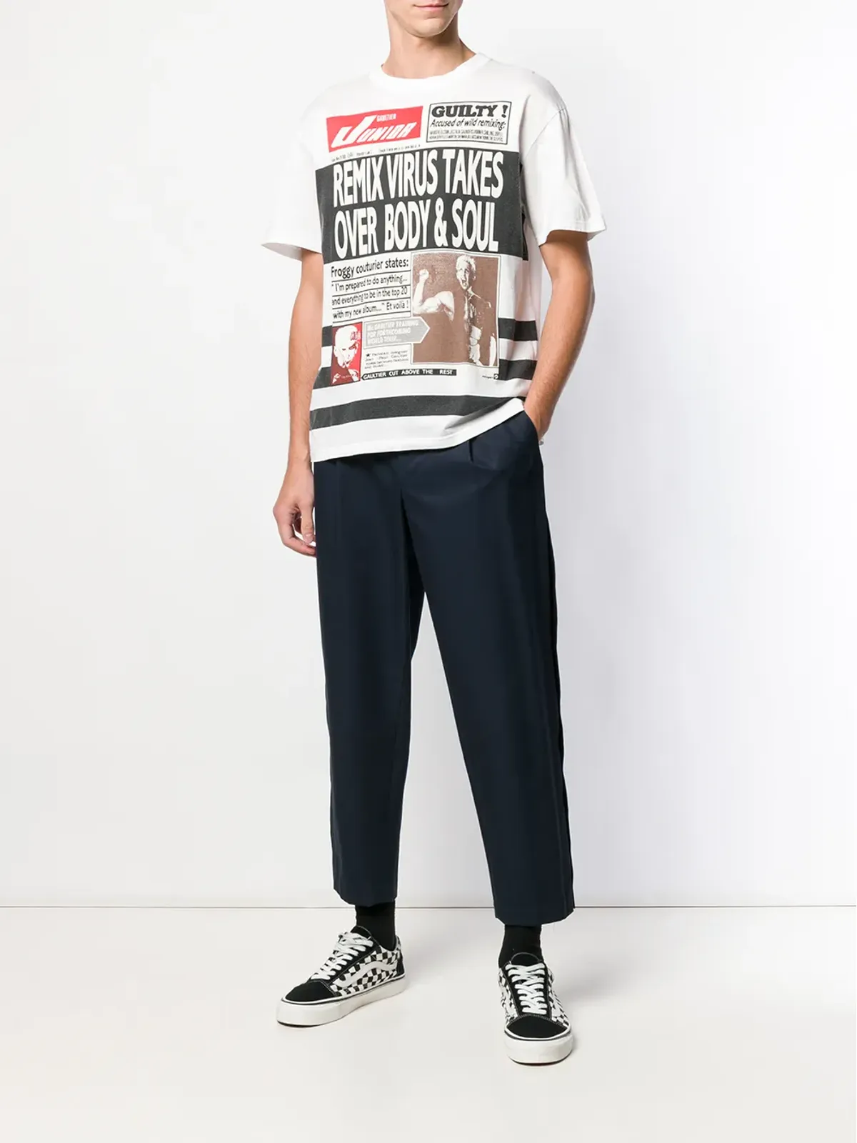 Jean Paul Gaultier Pre-Owned newspaper print T-shirt - White - 画像2