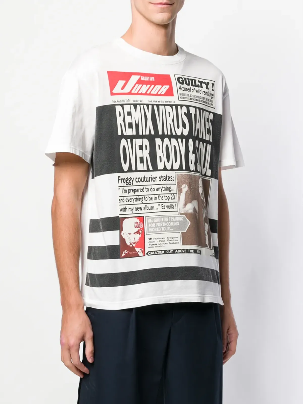Jean Paul Gaultier Pre-Owned newspaper print T-shirt - White - 画像3