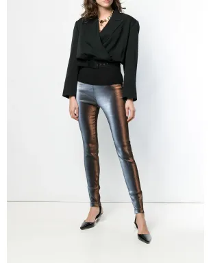 Jean Paul Gaultier ビンテージ 1993 シャインエフェクト レギンス ブルー - サムネイル2