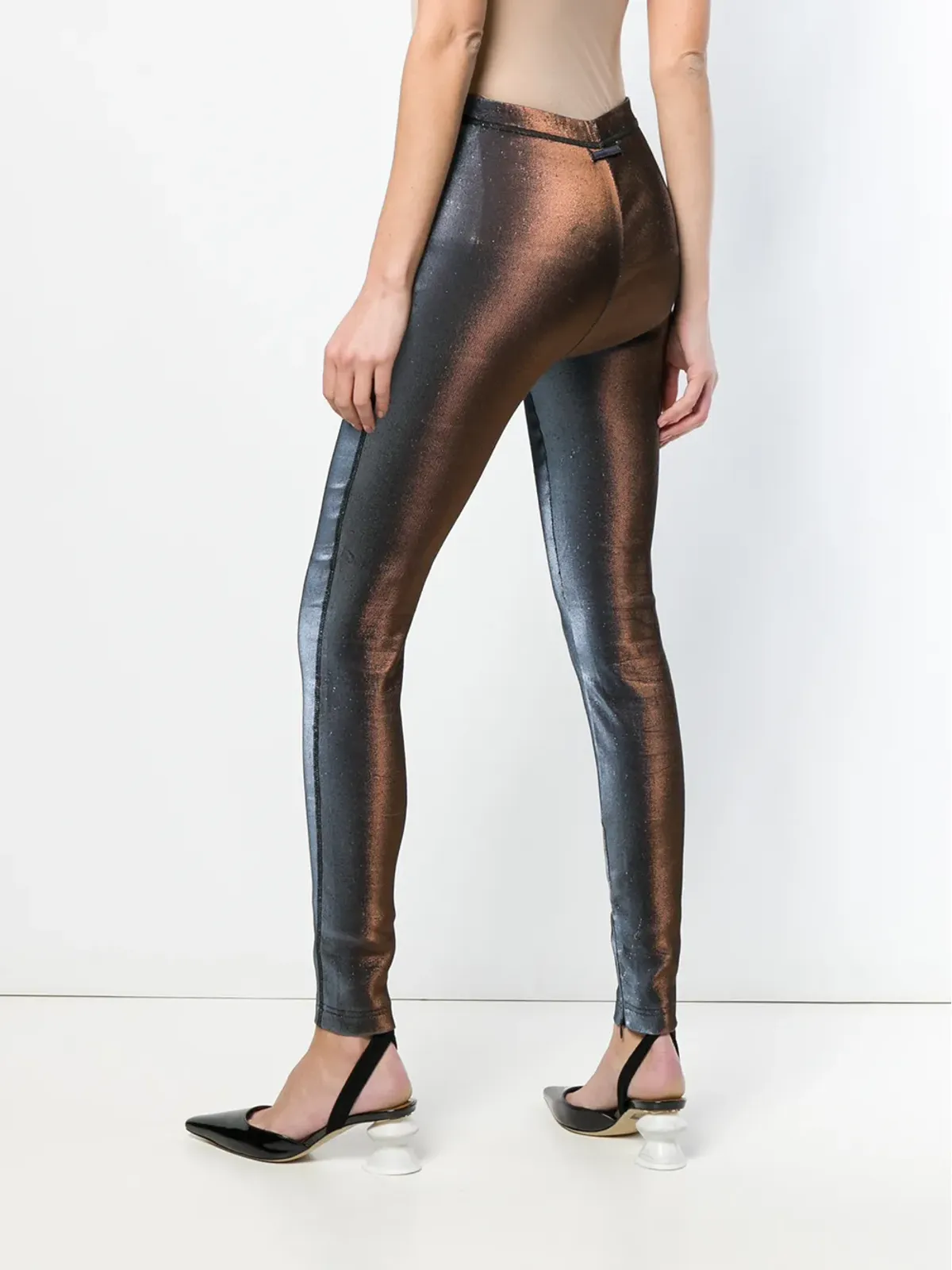 Jean Paul Gaultier ビンテージ 1993 シャインエフェクト レギンス ブルー - 画像4