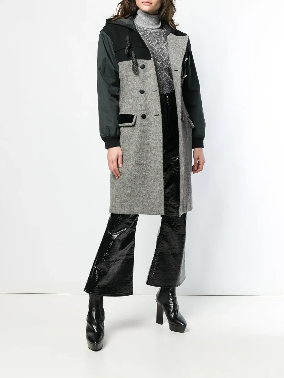 Jean Paul Gaultier Pre-Owned フ hooded double-breasted coat - グレー - 画像2