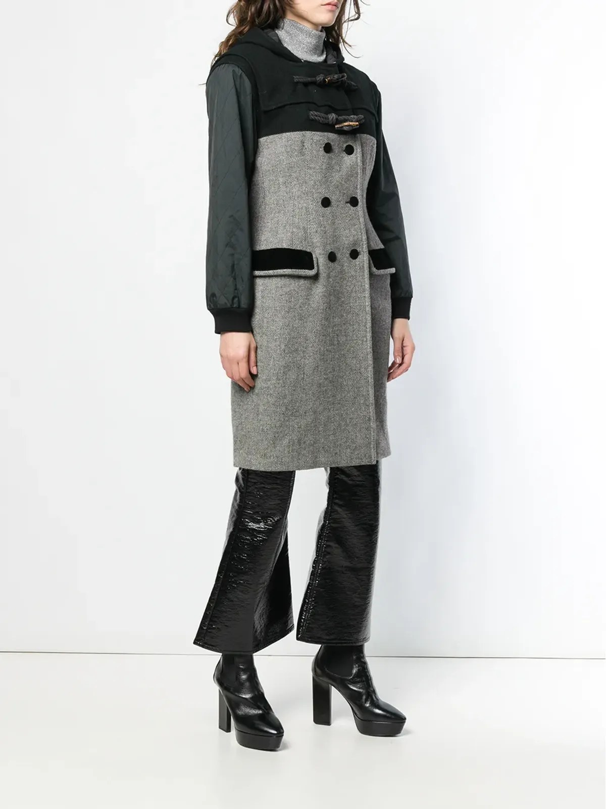 Jean Paul Gaultier Pre-Owned フ hooded double-breasted coat - グレー - 画像3