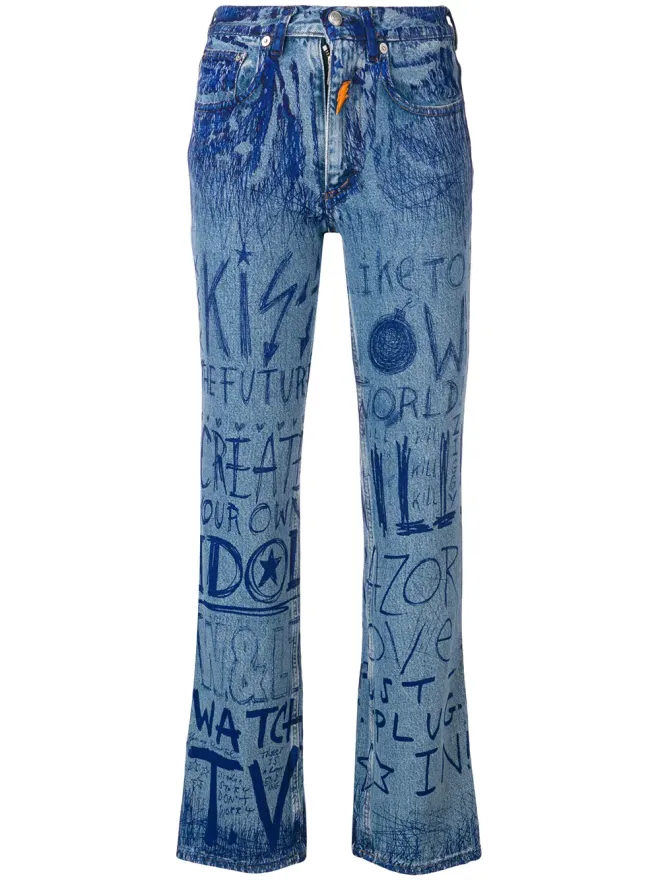 Walter Van Beirendonck Pre-Owned Walter Van Beirendonck Pre-Owned インク書き込みジーンズの商品画像