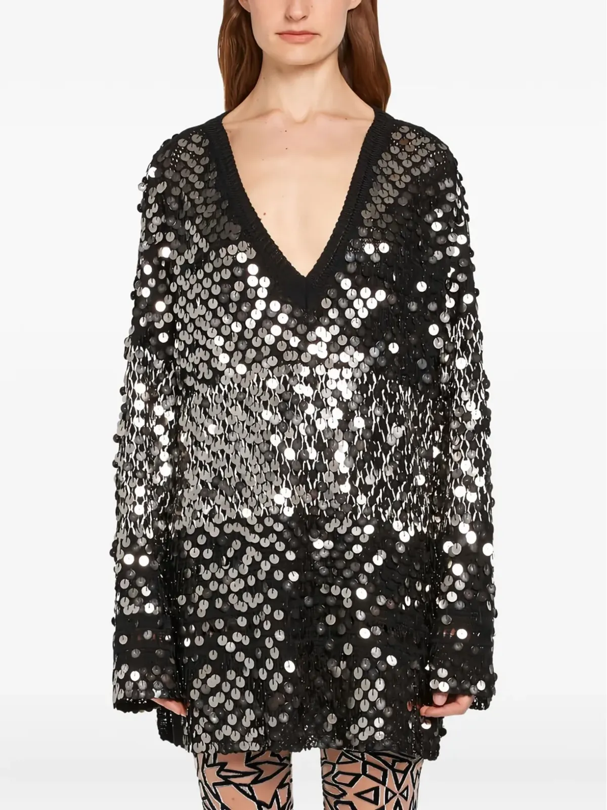 Roberto Cavalli スパンコール装飾セーター - ブラック - 画像3