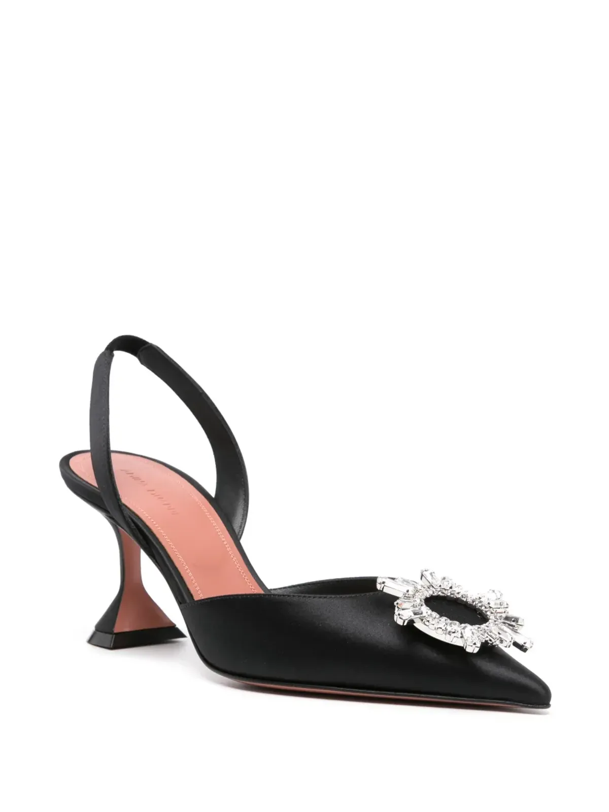 Amina Muaddi Begum satin slingback pumps - 画像2