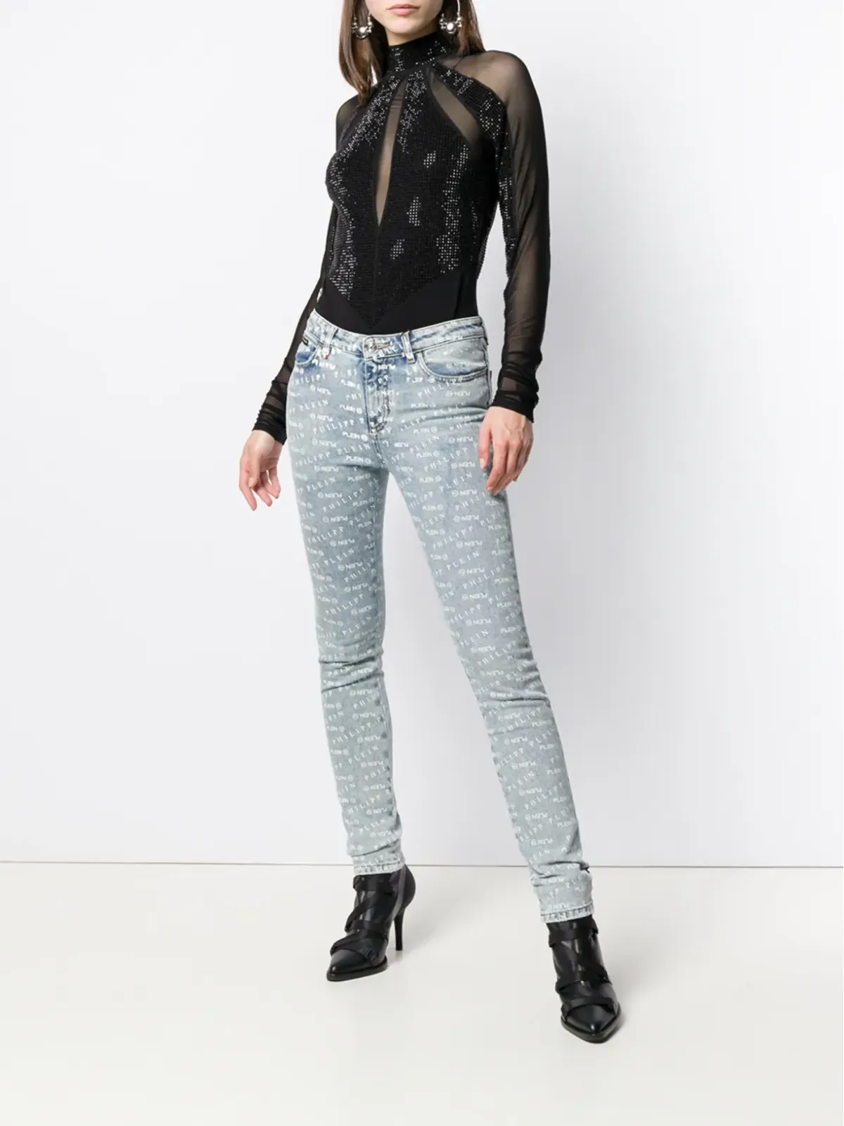 Philipp Plein ロゴプリント スキニージーンズ - ブルー - 画像2