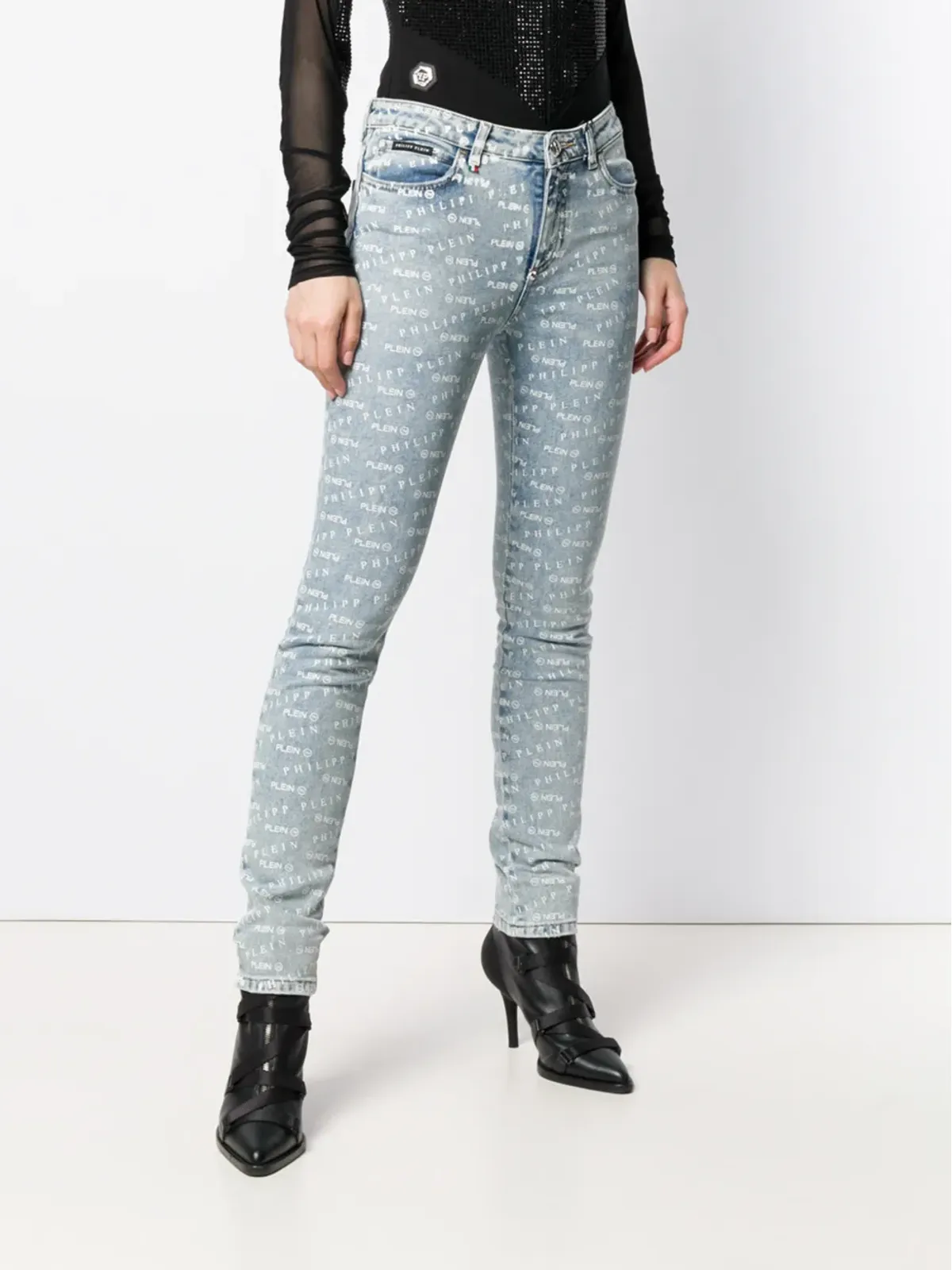 Philipp Plein ロゴプリント スキニージーンズ - ブルー - 画像3