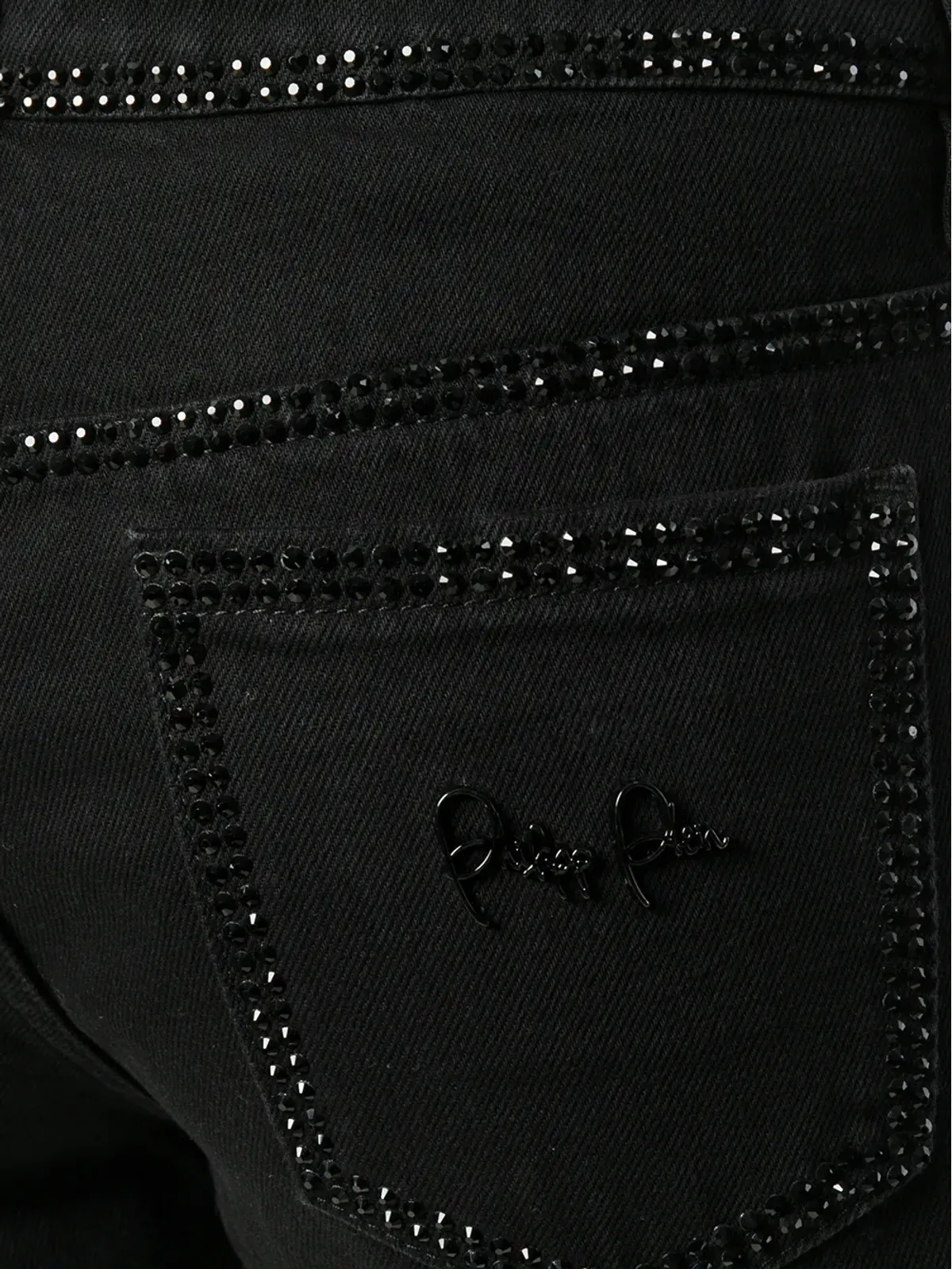 Philipp Plein クリスタル装飾ストレートジーンズ - ブラック - 画像5