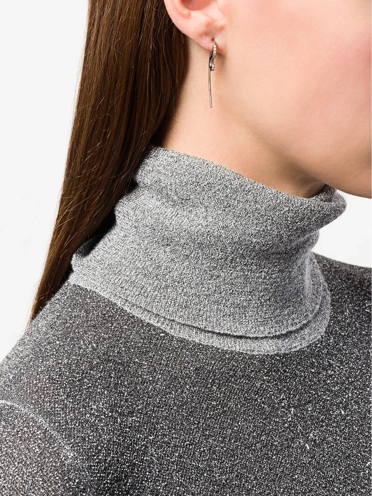 Charlotte Chesnais 18ktホワイトゴールド プチフック ダイヤモンド 片耳ピアス - 画像2