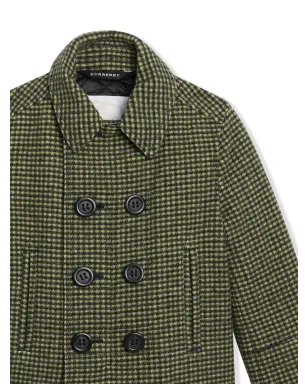 Burberry Kids チェック柄ウール混紡 テーラードコート - サムネイル3