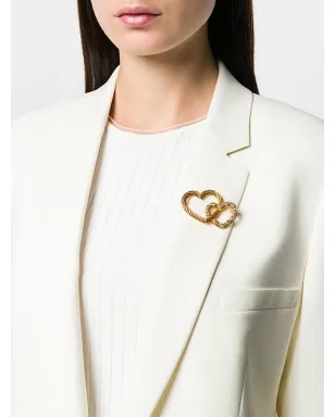 Christian Dior ビンテージ 1970年代 リンクドハーツ ブローチ - ゴールド - サムネイル2