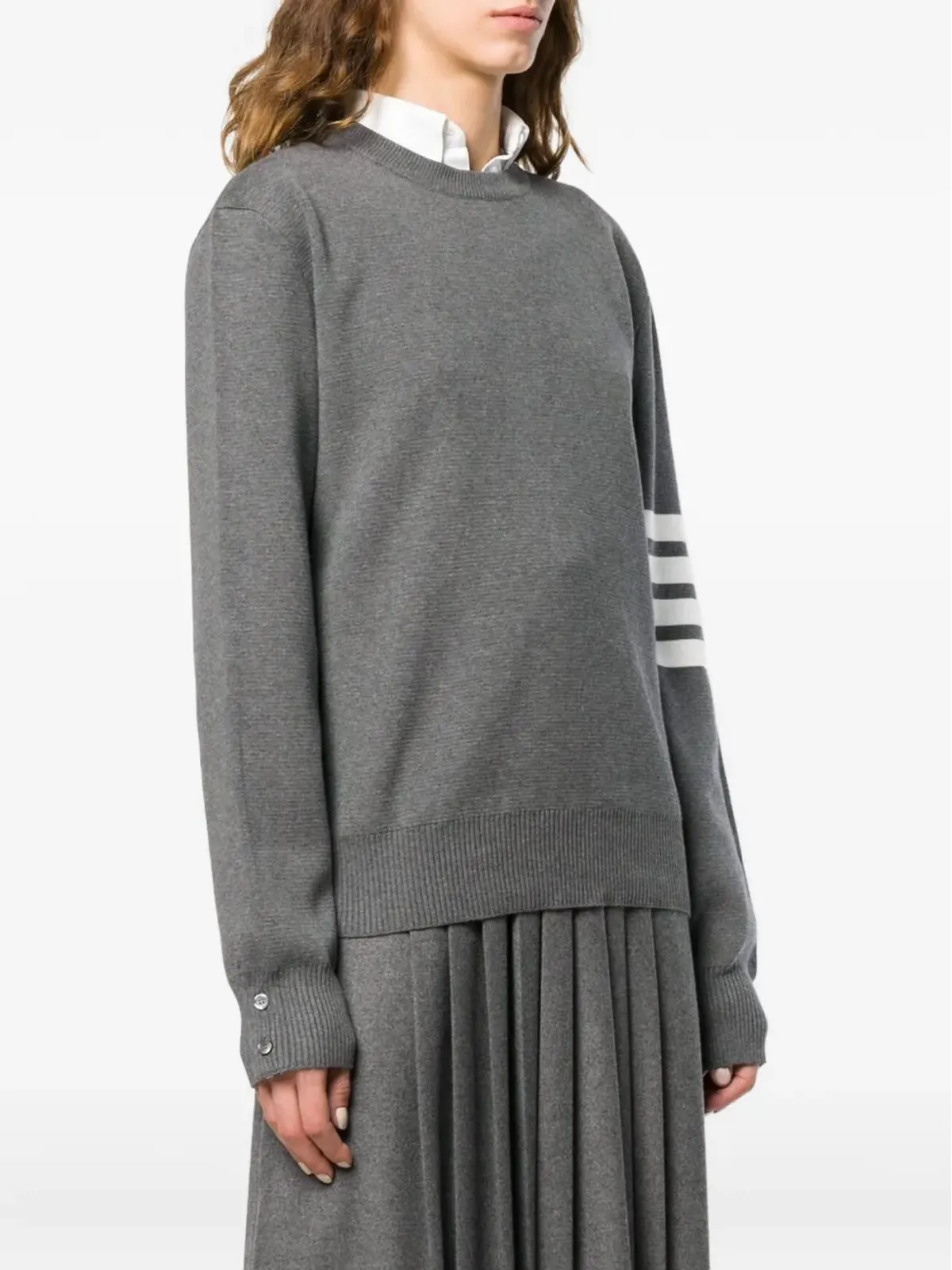 Thom Browne ストライプディテールセーター - グレー - 画像3