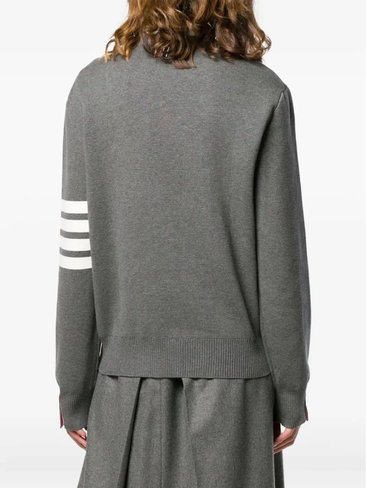 Thom Browne ストライプディテールセーター - グレー - 画像4