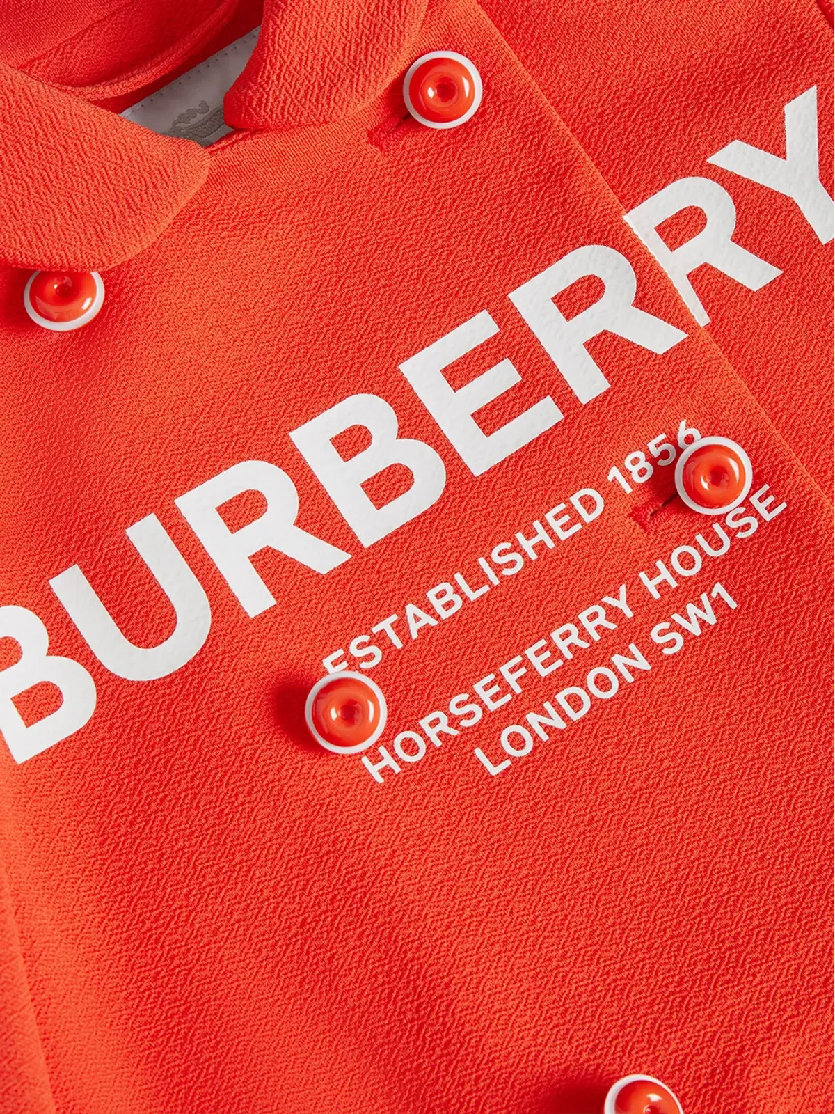 Burberry Kids ロゴプリント Crepe Jersey ダブルブレスト ジャケット - 画像3