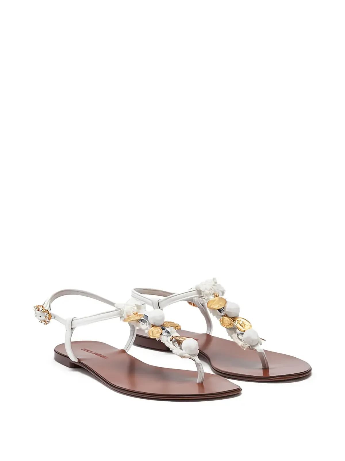 Dolce & Gabbana ビーズ装飾サンダル（ホワイト） - 画像2