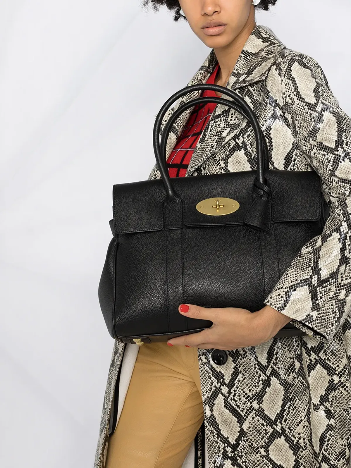 Mulberry Bayswater front-flap closure tote bag - Black - 画像3