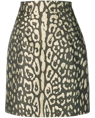 Dolce & Gabbana メタリック レオパードプリント ミニスカート - サムネイル1
