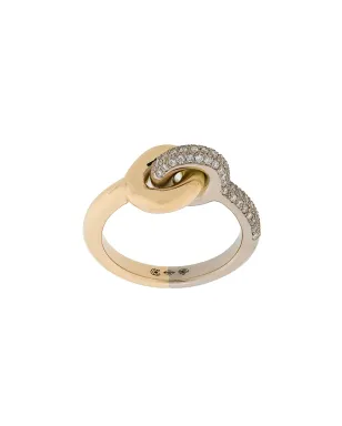 Charlotte Chesnais 18kt イエローゴールドとホワイトゴールド Maxi Twin パヴェ ダイヤモンド リング - サムネイル1