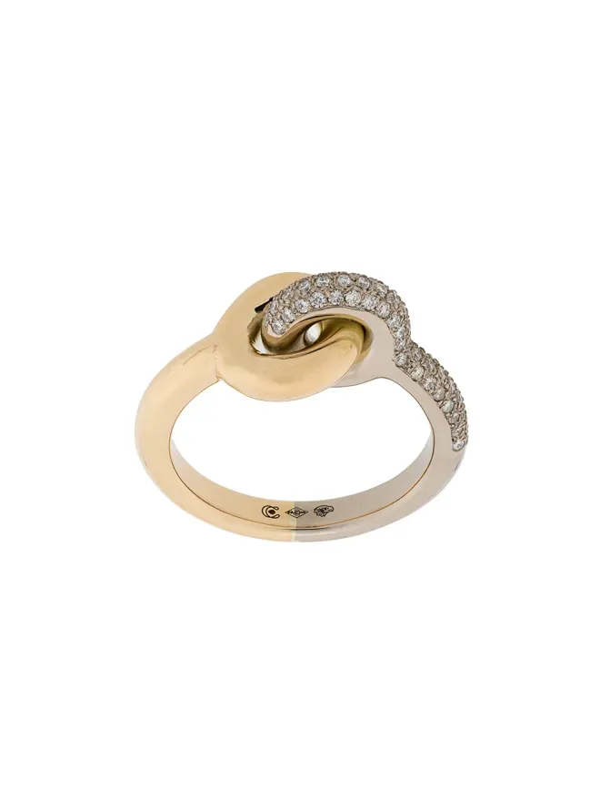 Charlotte Chesnais Charlotte Chesnais 18kt イエローゴールドとホワイトゴールド Maxi Twin パヴェ ダイヤモンド リングの商品画像